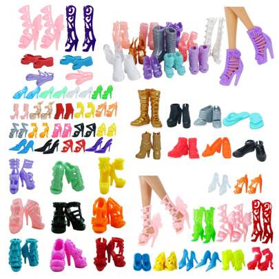 10/20/30 pares aleatorios de zapatos de muñeca (muñeca no incluida) regalo de festival