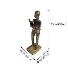 1pc Resin Abstract Letter Shaped Reading People Figure Home Decor Ornament - Multicolor - View 8