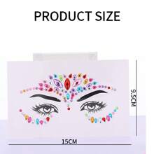 1pc/6pcs Rhinestone Face Stickers Crystal Face Stickers Show Party Masquerade Ball Oktoberfest Cosmetic Products Glue Free Decorative Stickers, Rhinestone Facial Tattoo Sticker For Party, Face Jewels Festival Makeup Eve Jewels Stick On Rhinestone For Face, Hair, Body, Eye