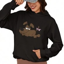 Sudadera para Parejas en Duo Diseño Impreso de Gatos con Musica - Negro - Ver 3