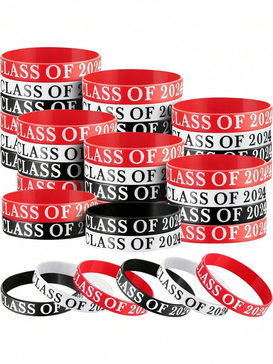 15pcs Class Of 2024 Graduation Silicone Bracelet, Perfect Graduation