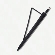 1pc Car Logo Umbrella, Oversized Golf Umbrella, Dual-Purpose For Sunny And Rainy Days With Long Handle - Black - View 5