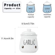 1pc Ceramic Garlic Keeper With Lid And Breathable Holes, Garlic Storage Container For Counter To Keep Your Garlic Cloves Fresh Longer - Garlic Storage Jar - View 3