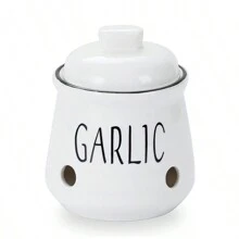 1pc Ceramic Garlic Keeper With Lid And Breathable Holes, Garlic Storage Container For Counter To Keep Your Garlic Cloves Fresh Longer - Garlic Storage Jar - View 10