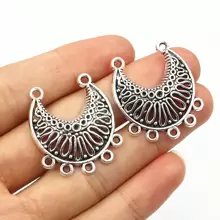 10pcs Antique Silver Plated Vintage Boho Style Connector Charms Pendant DIY Jewelry Making Accessories For Bracelet Necklace - Ancient Silver - View 12