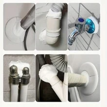 2/6/10入組通風管墊，白色封口膠，防水修補密封黏土，模塑矽膠黏土，密封灰泥，牆壁孔，空調孔，快速修補泥用於排水連接 - 白色 - 查看 3