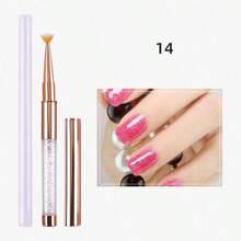 1個美甲刷，玫瑰金配鑽美甲刷，多種風格可供選擇 - 金色 - 查看 25