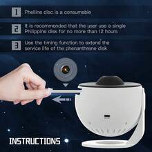 Galaxy Projector For Bedroom, HD Image Star Projector Galaxy Light Adjustable Knob, 13 Film Discs Planetarium Projector, 360° Rotating 1/2h Timer Simple 3-Button Control Projector For Gifts - Black and White - View 6