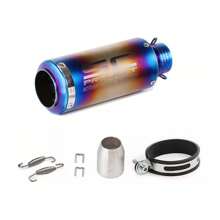 Tubo de escape de motocicleta, funcionamiento suave, rendimiento duradero, resistencia al impacto, tubo de escape de motocicleta de color degradado. 1x51mm con silenciador - Azul - Ver 2