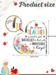 1 pièce Décoration de bureau en forme de crayon et de livre à thème enseignant en acrylique, forme de cœur transparent. Cadeau pour étudiant pour la Fête des enseignants, convenant à la rentrée scolaire et à la décoration de la Fête des enseignants. Décoration de dortoir surprise scolaire.