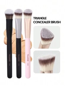 MAANGE 3pcs Triangle Brush, Protable Smudge Cosmetic Brush Makeup Brush With Foundation Brush Blush Brush Loose Powder Brush Contour Brush Highlighter Brush Makeup Tools Gift For Women & Girl Travel Makeup Brush ﻿ - 彩色 - 查看 1