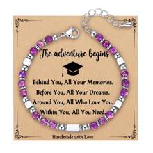 Regalo de graduación 2024 para ella, chicas, mujeres. Pulsera de graduación de acero inoxidable con  de piedras preciosas y caja de regalo única con diseño de gorra para la graduación de la escuela secundaria, universidad, jardín de infancia, 5to y 8vo grado. - Multicolor - Ver 11