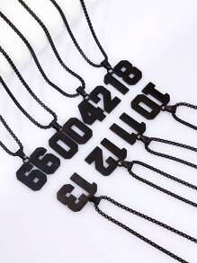 1 Pieza Collar De Colgante De Bola Deportiva De Béisbol/rugby De Camiseta Con Número De 0 A 99 De Acero Inoxidable