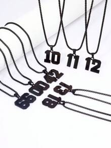 1 Pieza Collar De Colgante De Bola Deportiva De Béisbol/rugby De Camiseta Con Número De 0 A 99 De Acero Inoxidable