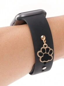 1pc Metal Cat & Dog Paw Watch Band Decoration Charm -Compatible With Apple Watch Band Accessories Compatible With Apple Watch Silicone Strap Series Decor Ring Nails