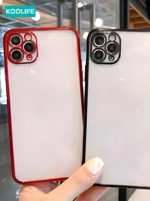 1 pieza Funda de teléfono con recorte preciso y estilo moderno de TPU enchapado compatible con iPhone 13/14/15 Pro Max, anti-caída y a prueba de golpes, delicada carcasa suave de TPU