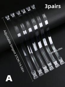 3pairs Clear Bra Strap Invisible & Traceless Spaghetti Strap For Bra, Lingerie, Off Shoulder Straps
