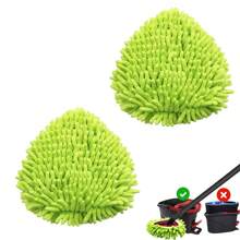 1/2/3 pezzi di panni di ricambio in chenille verde per il sistema di pulizia O-Cedar / EasyWring a 1 serbatoio, pulizia profonda, in microfibra e lavabili in lavatrice