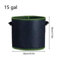1 PC 7/15 Gal Grow Bags -Grow Bags Heavy Duty Thickened Nonwoven Plant Fabric Pots With Handles  For Vegetables Tomato Carrot Onion Fruits Plants Planting - Black - 1 Piece - View 9