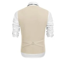 Slim Formal Vest High Standard Luxury Cut - Immediate Shipping - Beige - View 4