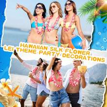 1pc Hawaiian Lei Garland Party Decoration Birthday Wedding Graduation Accessory, Ideal For Clothing, Necklace, Room & Graduation Decoration,Christmas - Multicolor - View 9
