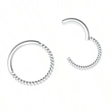 1-4 Pcs Stainless Steel Seamless Nose Rings/Piercing Jewelry, 6/8/10/12mm Twisted Unisex Punk Closed Hoop Earrings