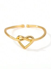 1pc Fashionable Simple Infinite Heart Rings For Women Stainless Steel Ring Wedding Jewelry Couple Birthday Gift Valentines