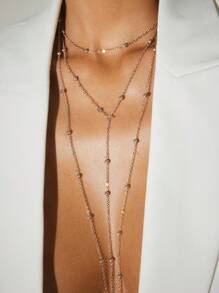 1pc Ladies' Chain Body Chain - Silver - View 5