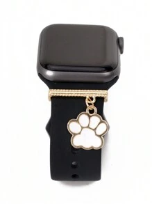 1pc Metal Cat & Dog Paw Watch Band Decoration Charm -Compatible With Apple Watch Band Accessories Compatible With Apple Watch Silicone Strap Series Decor Ring Nails