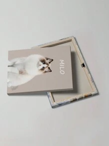 1pc Framed Personalised Pet Portrait, Custom Pet Portrait From Photo, Custom Cat Portrait, Custom Dog Portrait, Pet Memorial Ideas, Perfect Gift And Decoration, Pet Art Ornamental Exquisite, Stylish, For Anniversaries, For Valentine's Day, For Mother's Day, For Birthdays, For Children's Day, For Graduation, For Weddings, For Housewarming Dining Room, Living Room, Bedroom, Office, Tea Room, Home, Valentine Day, Valentine Day Decor Gifts, Slow Summer Living, Customized Wall Art, Chic Autumn