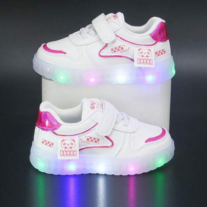1 Pair New Baby Girls Shoes, 1 Pair Kids Lights Up Shoes, 1 Pair Infant Shoes, 1 Pair Kids Sneakers With Lights, 1 Pair Toddler Canvas Shoes, 1 Pair Soft Bottom Girls Shoes, 1 Pair Baby Shoes, 1 Pair Outdoor Shoes. Shoe Insole Length 13cm-18.3cm. Fashionable, Versatile Children Shoes