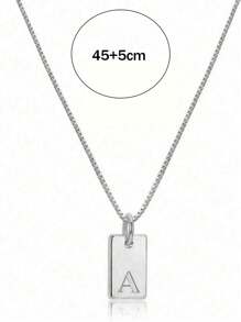 1pc Tiny Initial Necklace For Women Silver Plated Name Letter Necklace Stainless Steel Alphabet Tag Pendant Jewelry Wholesale