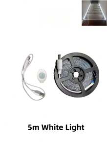 1入組LED運動感應燈60LED/M 5m USB供電柔性白色/暖白色LED燈帶，適用於樓梯、走廊、鏡子、衣櫃（顏色將隨機發送） - 白色 - 查看 12