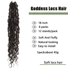 18 Inch Goddess Locs Crochet Hair Faux Locs Crochet Hair Pre Looped River Locs Crochet Hair With Curly Ends,4# - Dark Brown - View 2