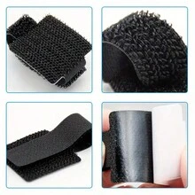 10pcs Self-Adhesive  Cable Ties For Power & Data Cords Organization With 3M Adhesive Tape - Black - View 3