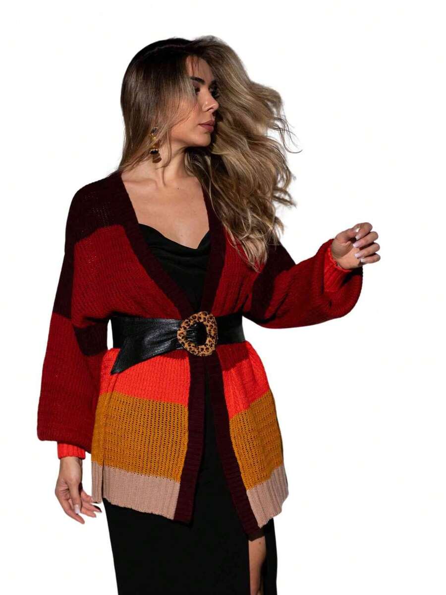 Women Cardigans - VIÑEDO/TINTO - Ver 1