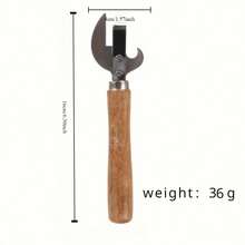 1個裝，易拉罐開啟器，安全不銹鋼手動開瓶器，帶有木製把手的罐頭開啟器，家用廚房和戶外露營配件 - 彩色 - 查看 11