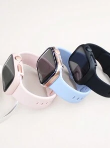 3 Packs Pc + Tempered Glass All-In-One Watch Case, Anti-Drop Stylish Protective Cover, Compatible With Apple Watch Case 40/41/42/44/45/46/49mm, Compatible With Apple Watch Series Ultra/Se/11/10/9/8/7/6/5/4, Smart Watch Accessories Men Women - Black+Transparent+Pink - View 8