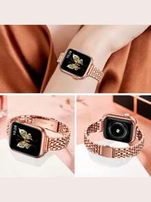 超薄金属表带兼容 49 毫米 45 毫米 44 毫米 42 毫米，时尚不锈钢链式表带女式 表带系列 9 8 7 6 5 4 3 2 1 SE Ultra 2 1，玫瑰金，7 种经典款式适用于 S9/S8/S7