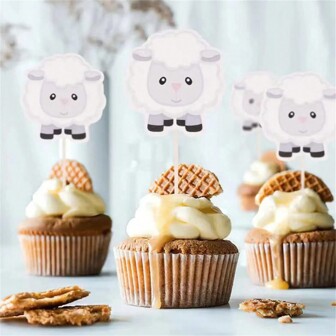 12入組開斋节穆斯林汽車蛋糕裝飾羊肉牙籤旗插片