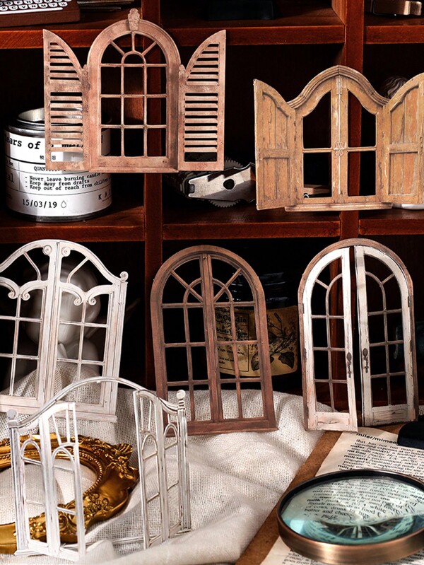 10 folhas/pacote Papel Especial Vintage Decorativo Vazado de Madeira para Janela DIY Material de Colagem