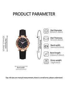 6件套优雅女童真皮石英手表、项链、手链、耳环、戒指首饰套装，适合作为生日、万圣节、圣诞节及其他场合送给女孩的礼物。 - 黑色 - 查看 5