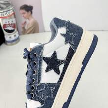 New Literary Style Star Pattern Sneakers, Women Casual Sports Shoes