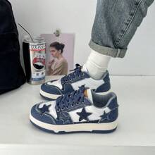 New Literary Style Star Pattern Sneakers, Women Casual Sports Shoes