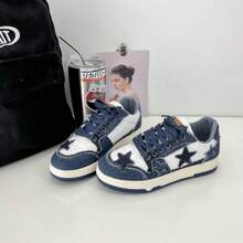 New Literary Style Star Pattern Sneakers, Women Casual Sports Shoes