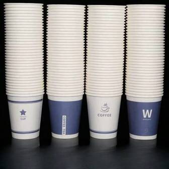 加厚紙質杯，適用於咖啡、奶茶、果汁和熱飲。適用於家庭、餐廳、旅館、辦公室、野餐和派對。可重複使用的耐用水杯，適用於家庭用途，商務辦公熱飲杯