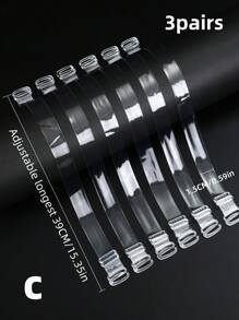 3pairs Clear Bra Strap Invisible & Traceless Spaghetti Strap For Bra, Lingerie, Off Shoulder Straps