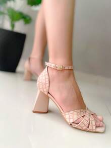 Women Heeled Sandals - 乾枯玫瑰色 - 查看 2