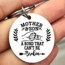 1 件母子情不锈钢钥匙扣，适合生日、感恩节礼物 - 銀色 - 查看 5