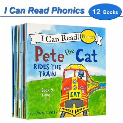 12 Books My First I Can Read Phonics English Picture Story Book For Toddler Kids Preschooler Early Reader - Book Set Learn To Read Featuring Short And Long Vowel Sounds, Bedtime Stories Reading Game Vocabulary Building Educational Book, Back To School Gift School, Student,Stationery,School Supplies School Supplies Teaching Supplies,Learning Games,Books For School,Kids Toys,Toys,Books,Kids Toys,Books,Kids Books,Kids Toys,Books,Kids Books